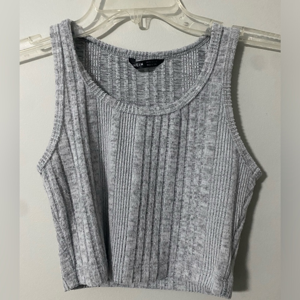 Shein Gray Soft Cropped Tank Top